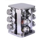 Porta Tempero Condimento Giratório 12 Peças Inox Vidro - FRATELLI