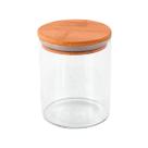 Porta Tempero Condimento Grãos 550ml Pote Vidro Borossilicato Com Tampa De Bambu Organizador Multiuso Para Cozinha Bancada Armário