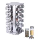 Porta Tempero Condimento Inox Quadrado Giratório 20 Potes - Livon Porta Tempero Condimento Inox Quadrado Giratório 20 Potes - Livon