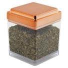 Porta Tempero Condimentos 150ml Com Tampa Metalizada Rosé Gold Organizador Para Cozinha Bancada Armário Potinho Quadrado