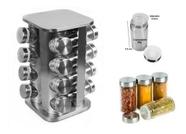 Porta Tempero Giratorio Em Inox 16 Potes Use E Decore
