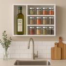 Porta tempero organizador de cozinha pote de tempero em MDF 45x60cm fixo de parede sinanue