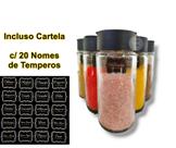 Porta Tempero Torre Giratório de Madeira 16 Vidros Porta Tempero Torre Giratório de Madeira 16 Vidros