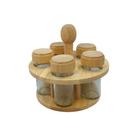 Porta Temperos 5 Peças 100ml com Suporte de Madeira - Quanhe