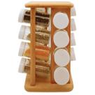 Porta temperos condimentos bambu 17 peças