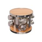 Porta temperos condimentos com 8 potes giratorio inox