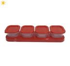 Porta Temperos Condimentos Keita - Base + 4 Potes