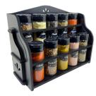 Porta Temperos/Condimentos MDF kit 10 potes c/ Tampa Dosadora + Suporte + Adesivos *SOF