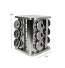 Porta Temperos de Inox Giratório 12 Potes