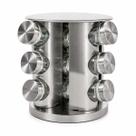 Porta Temperos Giratório Inox 12 Potes de Vidro com Tampa Inox Organizador de Cozinha Porta Temperos Giratório Inox 12 Potes de Vidro com Tampa Inox Organizador de Cozinha