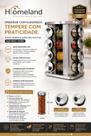 Porta Temperos Giratório Inox 16 Potes Organizador de Cozinha Home Land Porta Temperos Giratório Inox 16 Potes Organizador de Cozinha Home Land