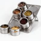 Porta Temperos Inox 6 Potes Com Base Resistente Para Cozinha Entrega Ágil Porta Temperos Inox 6 Potes Com Base Resistente Para Cozinha Entrega Ágil