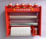 Porta temperos Vaquinha porta condimentos com 5 potes decorados Porta temperos Vaquinha porta condimentos com 5 potes decorados