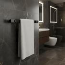 Porta Toalha 35cm Aço Inox Preto Fosco Patmos