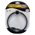 Porta Toalha Argola Kit Samba Preto Japi 15cm