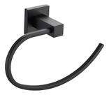 Porta Toalha Argola Rosto Metal Black Fosco Banheiro Suporte Linha Black Premium