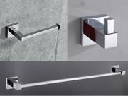 Porta Toalha de Banho Metal + Cabide Inox Cromado + Papeleira Reta Cromax