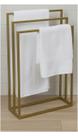 Porta Toalha De Chão Dourado Aço Resistente