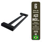 Porta Toalha De Parede Guriri Duplo 70cm Preto Inox
