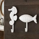 Porta Toalha Decoração Cabideiro Enfeite Casa Praia Kit 2pçs
