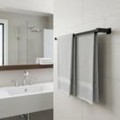 Porta Toalha Duplo Banheiro 70cm Inox Preto Fosco