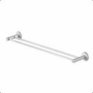 Porta Toalha Duplo Barra 75cm Aço Inox e Metal Escovado Acetinado Modelo Athenas