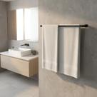 Porta Toalha Duplo De Banheiro 80cm Aço Inox 304 Preto Fosco Q-TD80PF