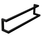 Porta Toalha Duplo Preto Estilo Industrial, com Pintura Eletrostática Preto. tubo metalon 2x2 Cm