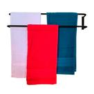 Porta Toalha Duplo Preto Fosco de Parede Porta Toalha Duplo Preto Fosco de Parede