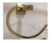 Porta Toalha Quadrado Para Banheiro Dourado Dupla Fixação Brilhante