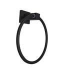 Porta Toalha Rosto E Mãos Preto Fosco Argola Banheiro Metal