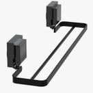 Porta Toalha Suporte Toalheiro Com Ventosa Duplo Preto F.Max