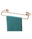 Porta Toalha Toalheiro 45cm Duplo de Parede Rosé Gold - 7508rg Future
