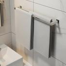 Porta Toalha Toalheiro Duplo De Banheiro 70cm Aço Inox 304 Q-TD70