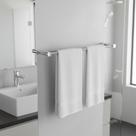 Porta Toalhas Duplo Para Banheiro Metal Alto Brilho72cm Orion