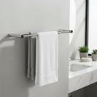 Porta Toalhas Duplo Para Banheiro Orion 42cm Alto Brilho Grego Metal