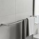Porta Toalhas Duplo Para Banheiro Orion 52cm Alto Brilho Grego Metal