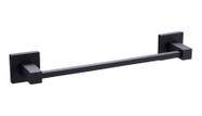 Porta Toalhas Rosto Metal 30cm Preto Fosco Banheiro Toalhas Suporte