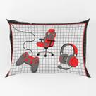 Porta Travesseiro Fronha Avulsa Game Streamer 70cm x 50cm - Estampa Digital Juvenil Infantil Decorativo Gamer Geek Nerd