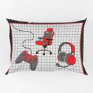Porta Travesseiro Fronha Avulsa Game Streamer 70cm x 50cm Estampa Digital Juvenil Infantil Decorativo Gamer Geek Nerd
