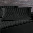 Porta Travesseiro Impermeável com Zíper Matelado Liso Preto
