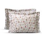 Porta Travesseiros Athena Percal 180 Fios 02 Peças Rosê Floral