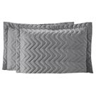 Porta Travesseiros Matelado Zig Zag 02 Peças Cinza