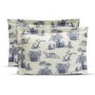 Porta Travesseiros Porcelana Percal 180 Fios 02 Peças Palha