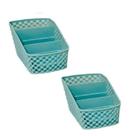 Porta Treco Organizador Mesa Escritório Maquiagem Banheiro AZUL