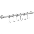 Porta Utensílios E Talheres 40cm Com 6 Ganchos Branco FS