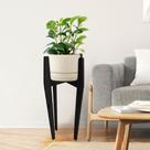 Porta Vaso de Madeira Preto Requinte 90 Cm