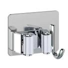 Porta Vassoura/rodo Com Encaixes/ganchos Multiuso Aço Inox