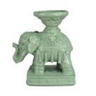 Porta Vela Decorativo Elefante Verde Enfeite Poliresina Porta Vela Decorativo Elefante Verde Enfeite Poliresina