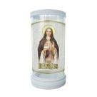 Porta Vela em Vidro e Mármore Santa Edwiges 18cm